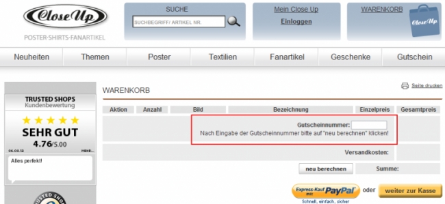 Gutschein-Hilfe Close Up