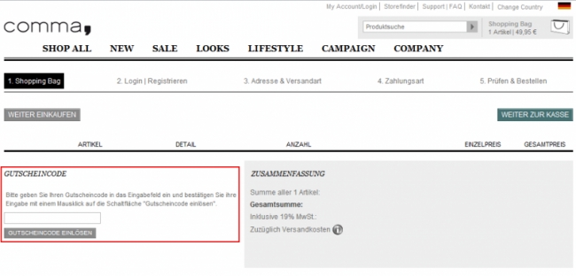 Gutschein-Hilfe comma