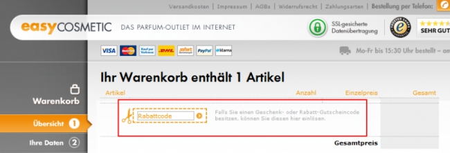 Gutschein-Hilfe easyCOSMETIC