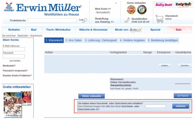Gutschein-Hilfe Erwin Müller