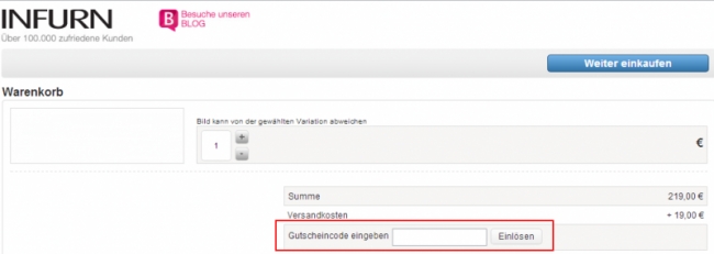 Gutschein-Hilfe INFURN