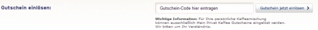 Gutschein-Hilfe Mein Privat Kaffee