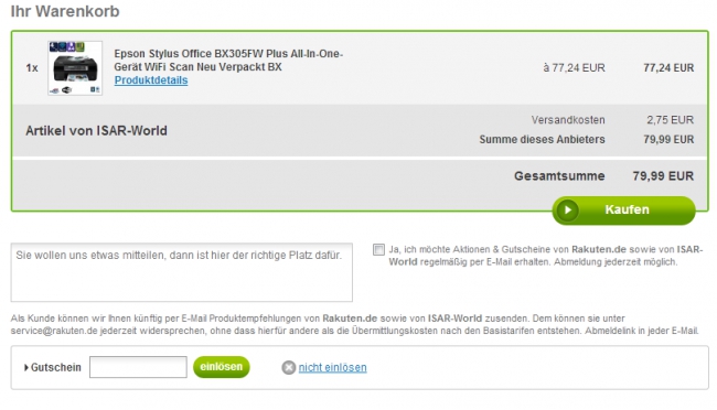 Gutschein-Hilfe Rakuten.de