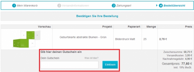 Gutschein-Hilfe Meine Kartenmanufaktur