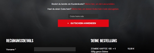 Gutschein-Hilfe Zombie Kaffee