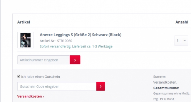 Gutschein-Hilfe strumpfshop