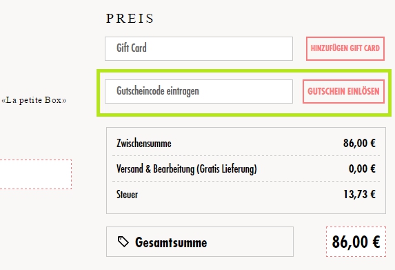 Gutschein-Hilfe La petite Box