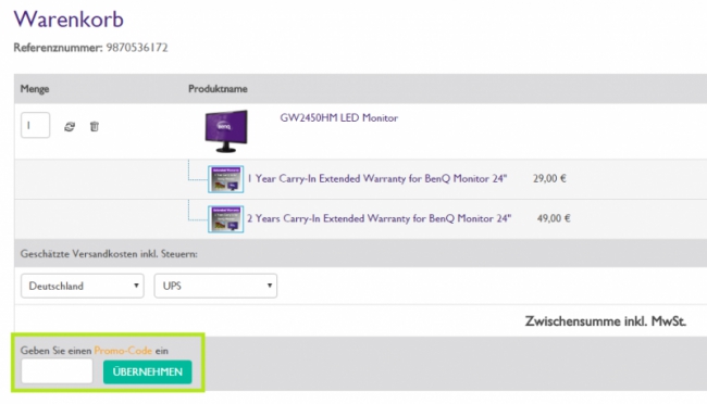 Gutschein-Hilfe BenQ