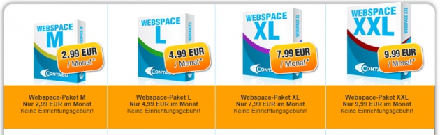 Webspace ab 2,99 EUR monatlich bei Contabo
