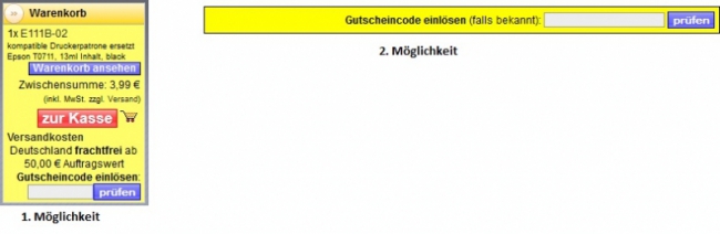 Gutschein-Hilfe Tintenmarkt