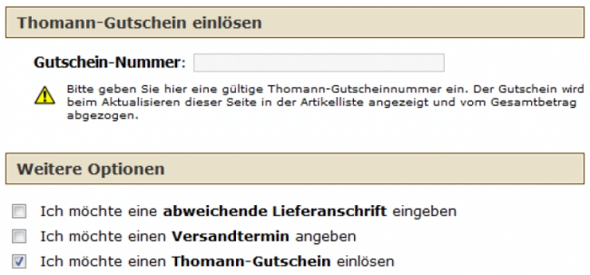 Gutschein-Hilfe Thomann