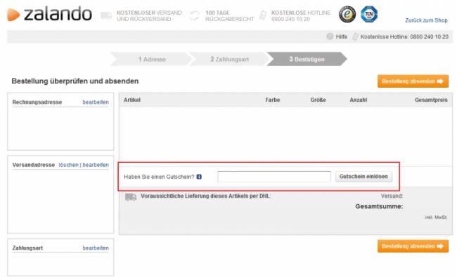 Gutschein-Hilfe Zalando