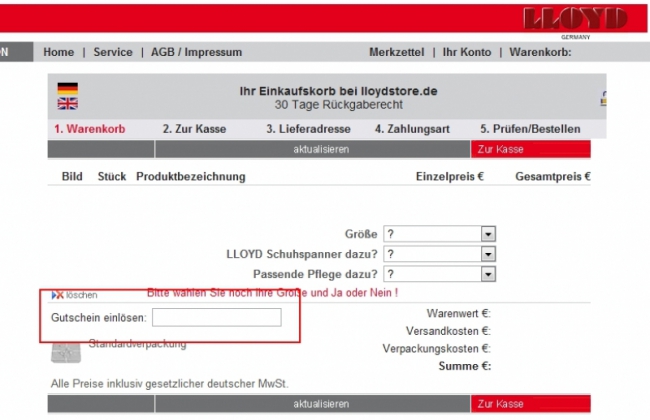 Gutschein-Hilfe Lloyd