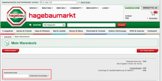 Gutschein-Hilfe hagebau.de