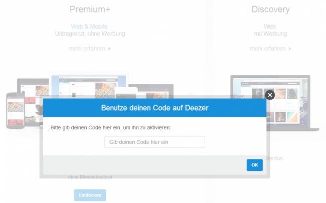 Gutschein-Hilfe Deezer