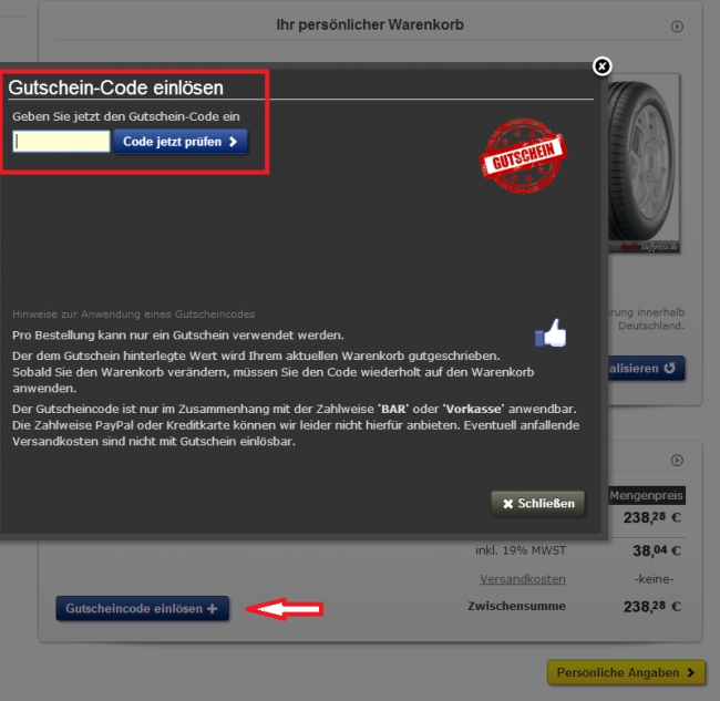 Gutschein-Hilfe Reifentiefpreis