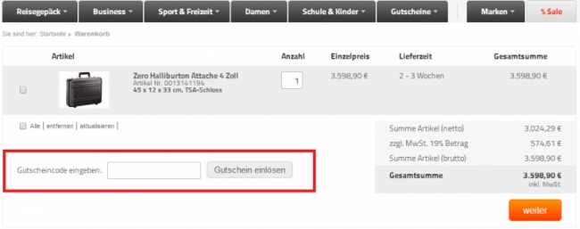 Gutschein-Hilfe Koffer.de