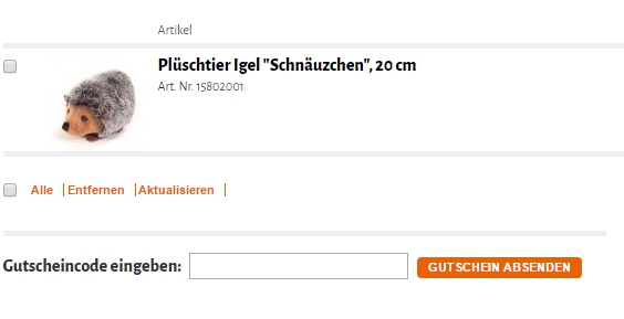 Gutschein-Hilfe Steiner Plüschtiere