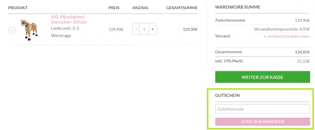 Gutschein-Hilfe Spielzeugpferd.com