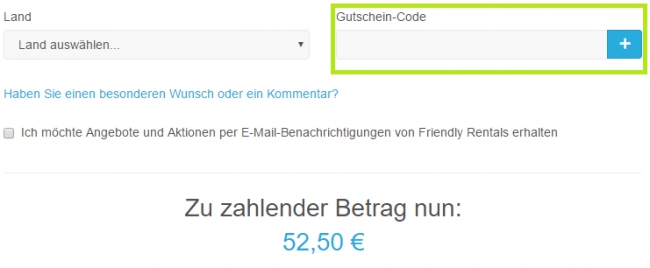 Gutschein-Hilfe Friendly Rentals