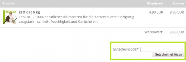 Gutschein-Hilfe zeo-shop.de