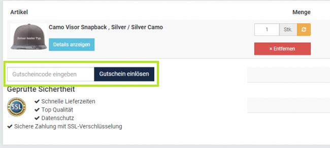 Gutschein-Hilfe Cap-bedrucken.de