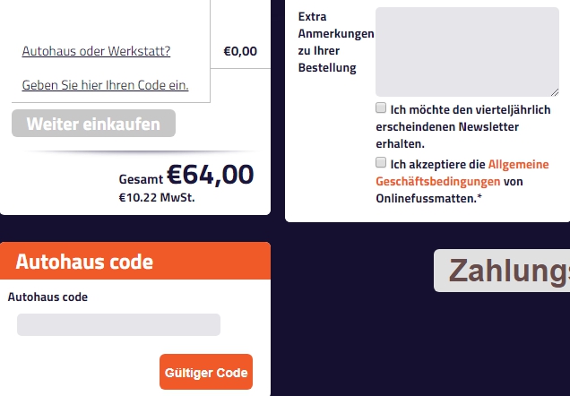 Gutschein-Hilfe Onlinefussmatten.de 