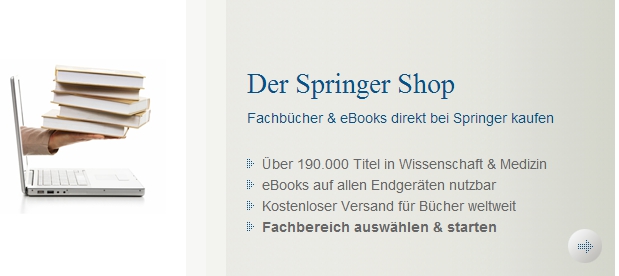 Im Springer Shop wissenschaftliche Publikationen erhalten