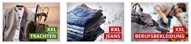 Trachten, Jeans und Berufskleidung in XXL-Größen
