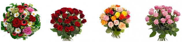 vier verschiedene Blumensträuße von fioro