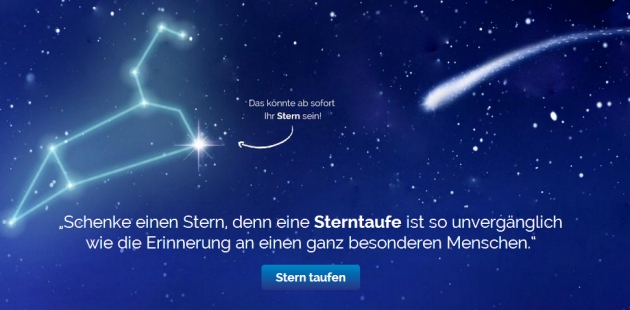 Jetzt Deinen eigenen Stern taufen!