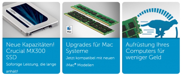 Arbeitsspreicher, Upgrades & SSD Festplatten - mit Crucial au fder sicheren Seite