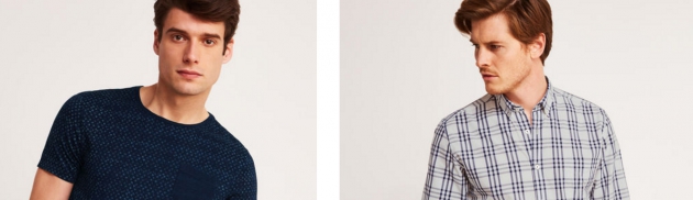 Zwei männliche Models mit T-Shirt und Hemd von McGregor