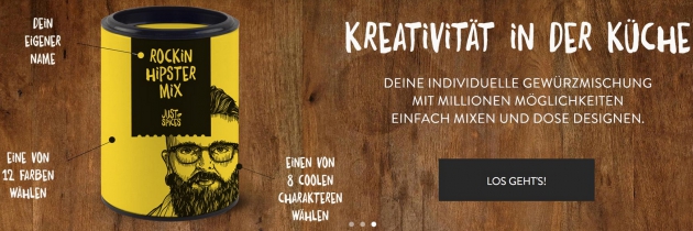 Bei Just Spices Gewürzdosen individuell designen Bei Just Spices Gewürzdosen individuell designen