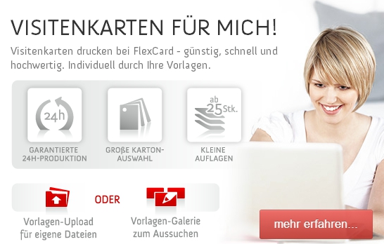 Bei Flexcard Visitenkarten für Dich privat bestellen